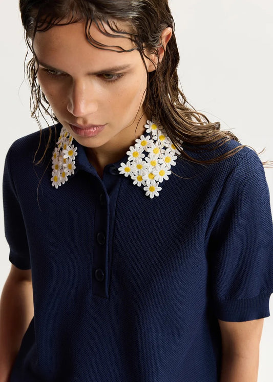 Jember Polo with Embroidered Collar