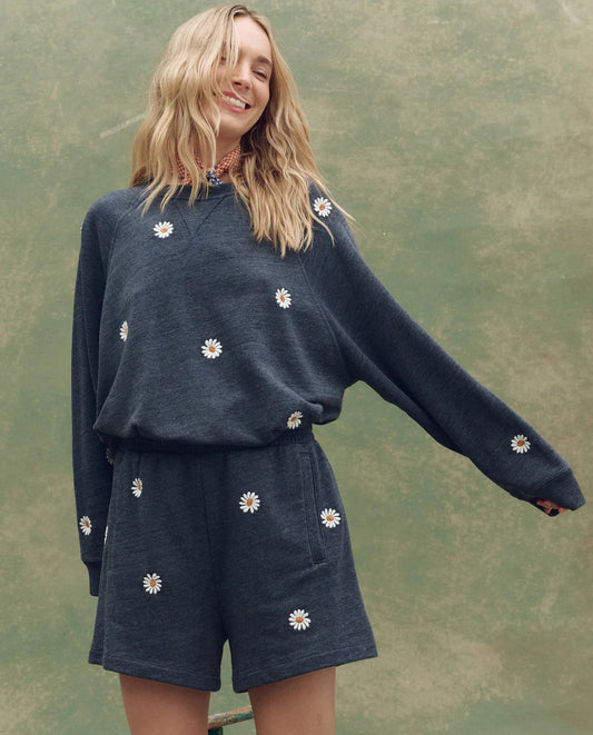 The Slouch Sweatshirt w/ Daisy Embroidery