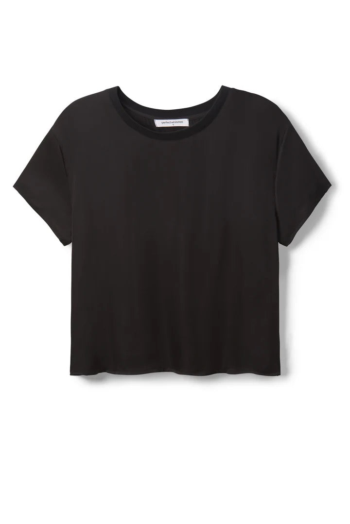Delphine Satin Crew Neck Tee