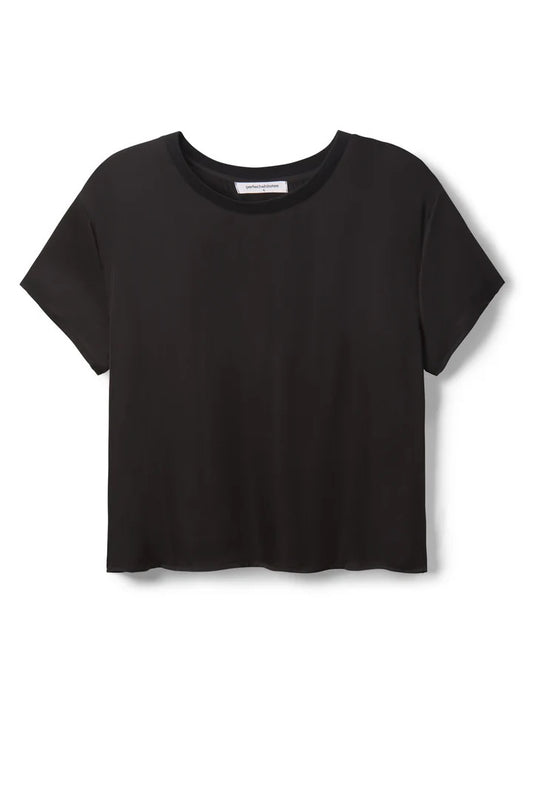 Delphine Satin Crew Neck Tee