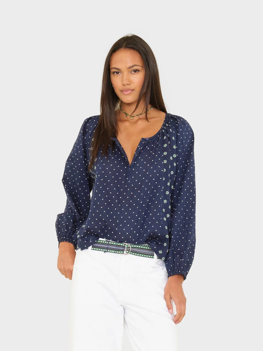 Navy Daisy Willa Top