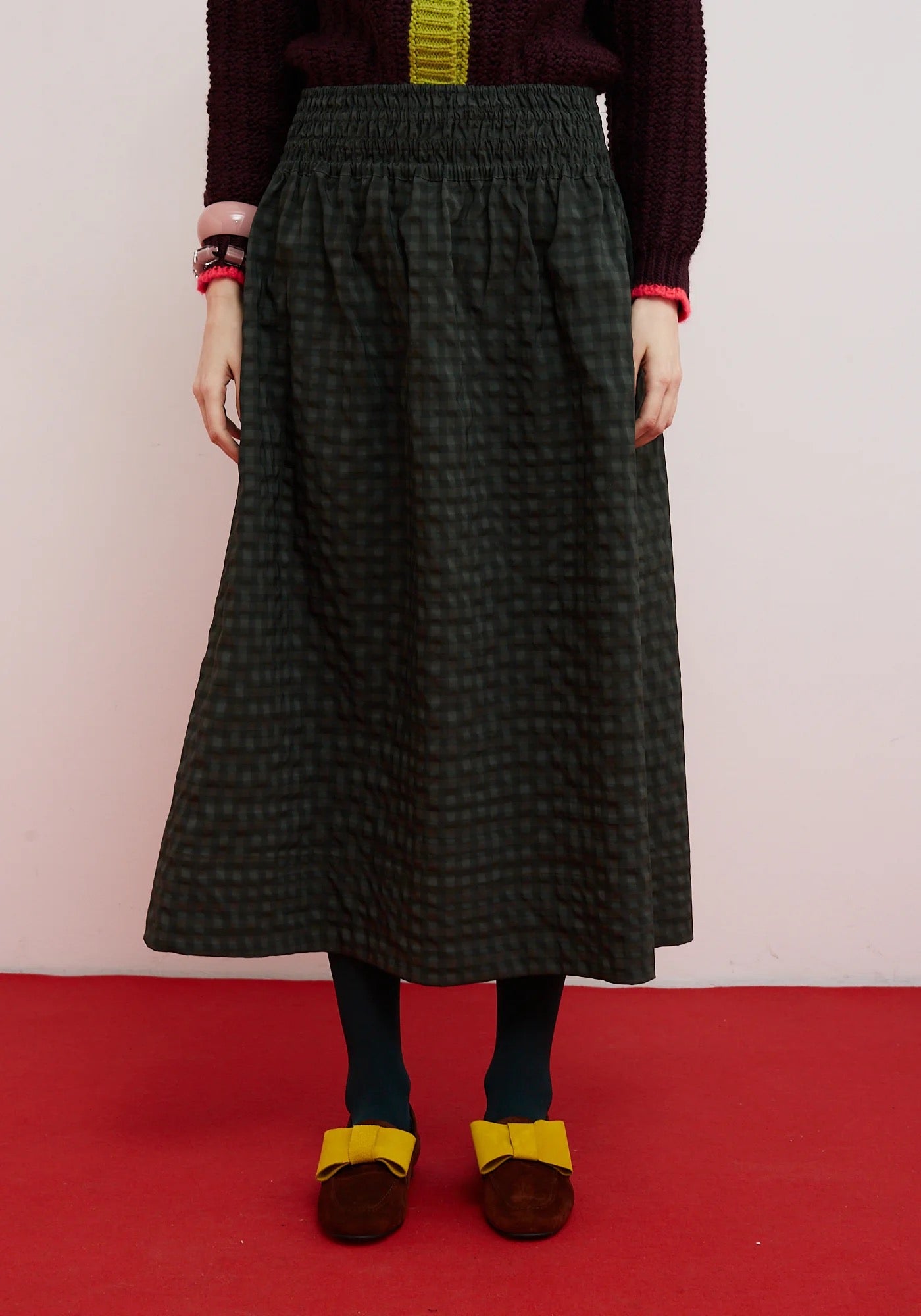 Plaid Midi Skirt