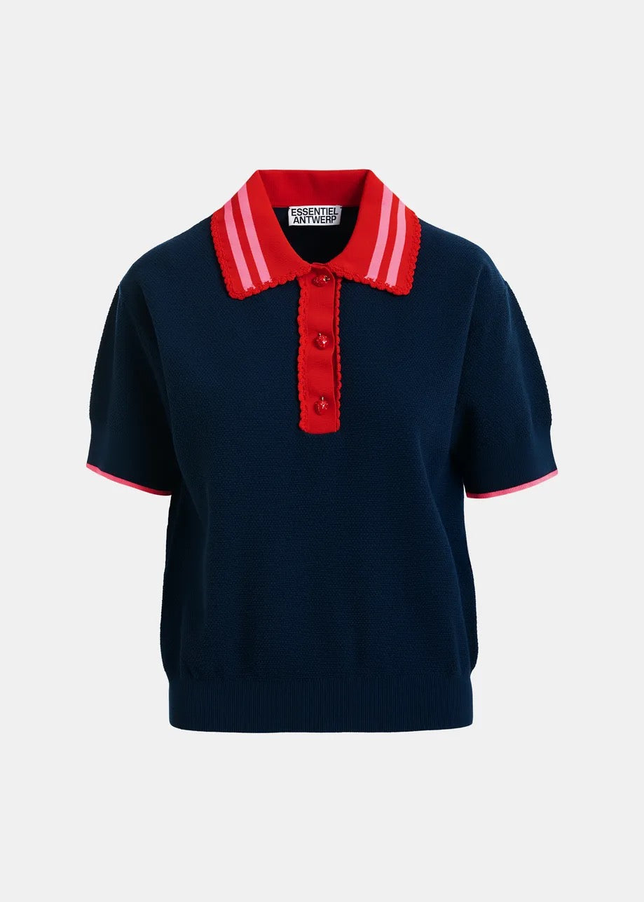 Kontrast Knitted Polo