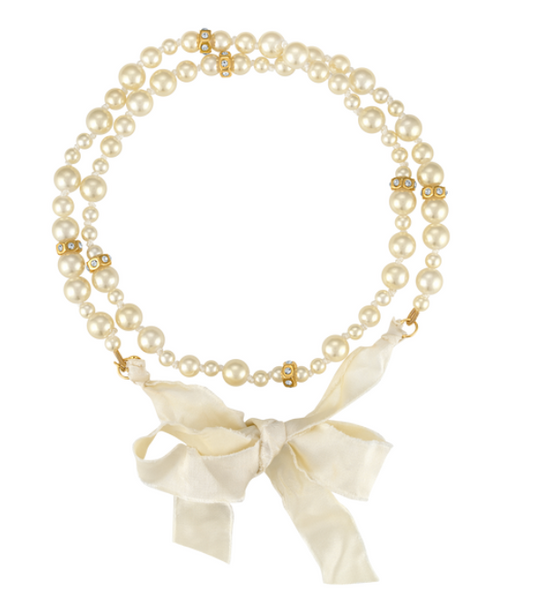 Ivory Pearl Bow Necklace