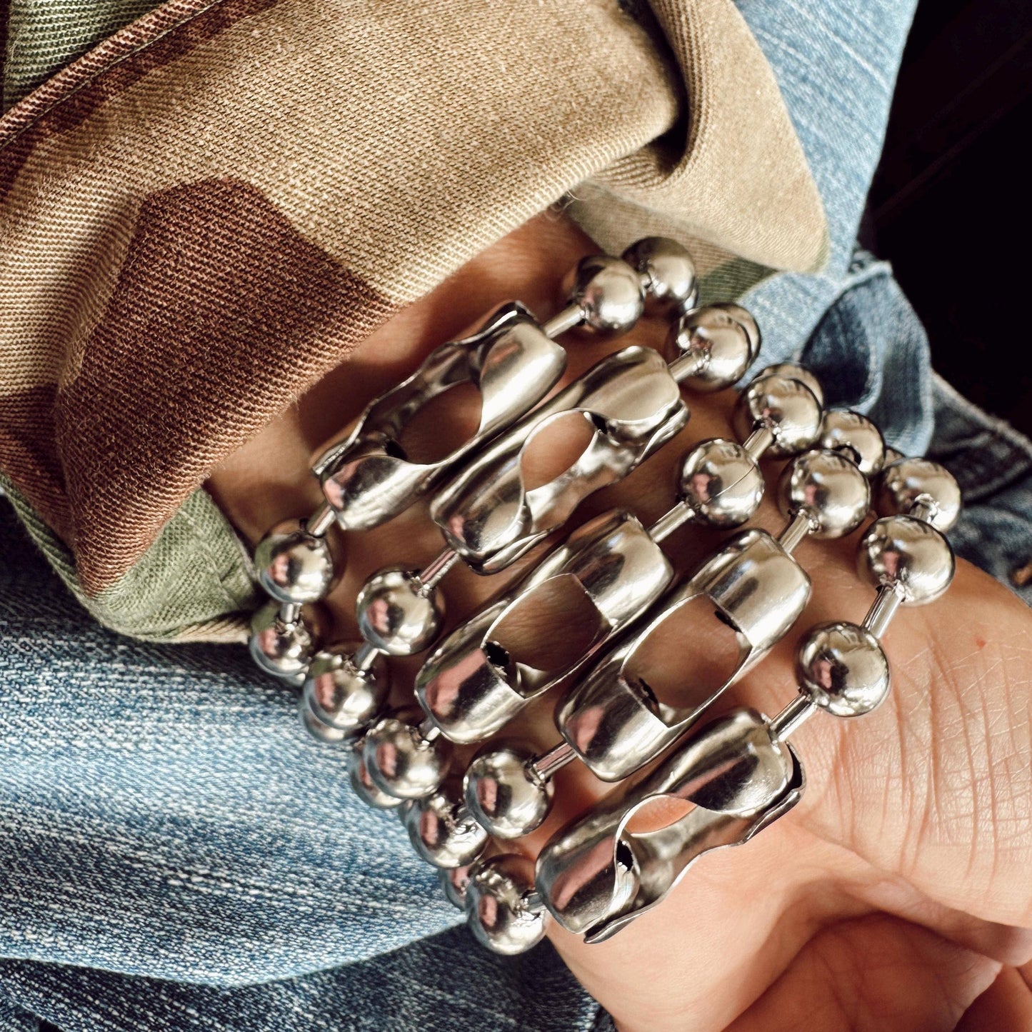 Polished Ball Chain Bracelet: 7