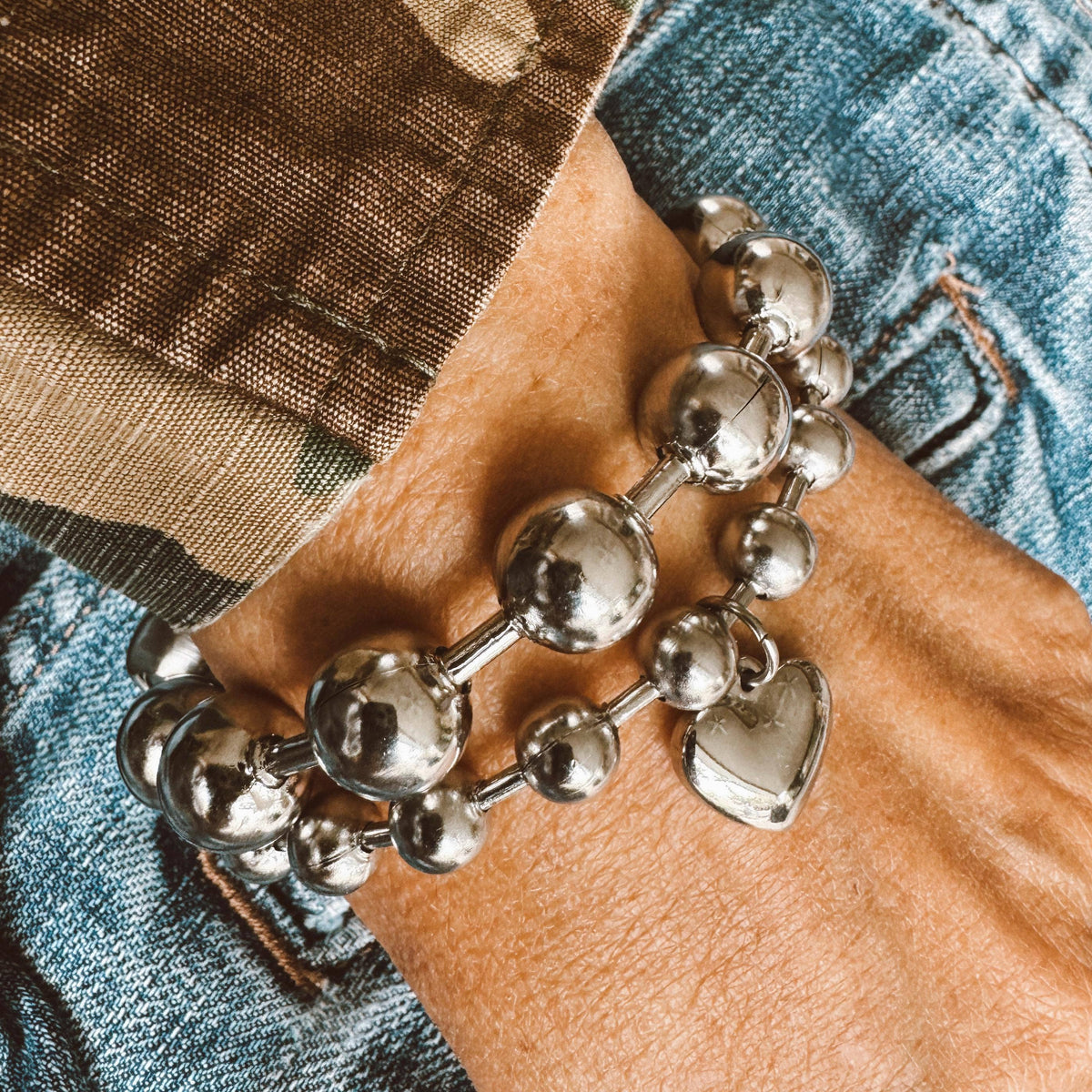 Extra Large Bead Chain Bracelet: 7