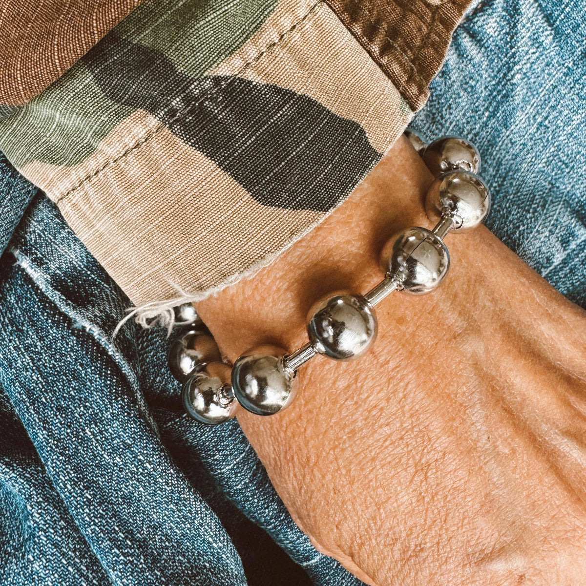 Extra Large Bead Chain Bracelet: 7